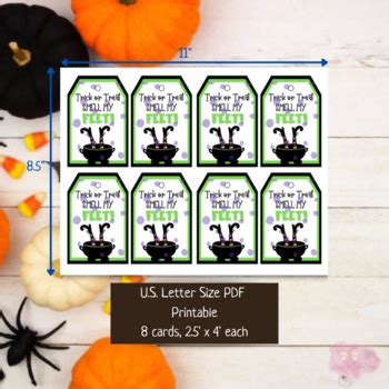 Trick Or Treat Smell My Feet Gift Tag Halloween Witch Gift Treat Tag