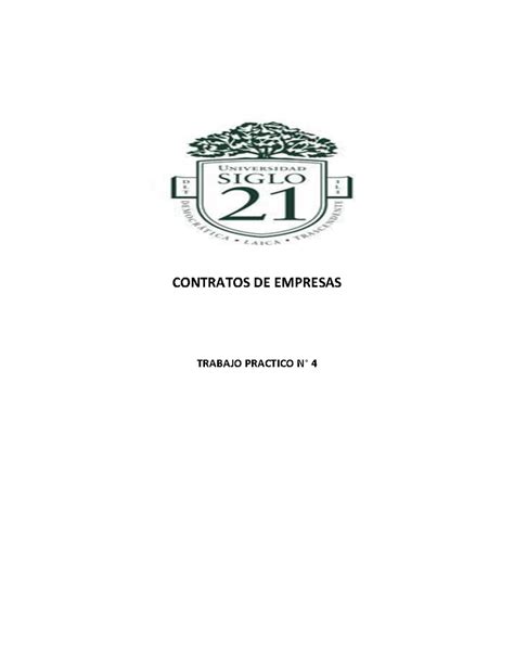 Contratos De Empresas Tp Contratos De Empresas Trabajo Practico N