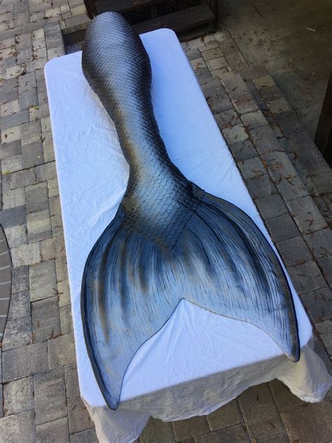 Silver Black Full Silicone Genesis Tail — Mernation Inc