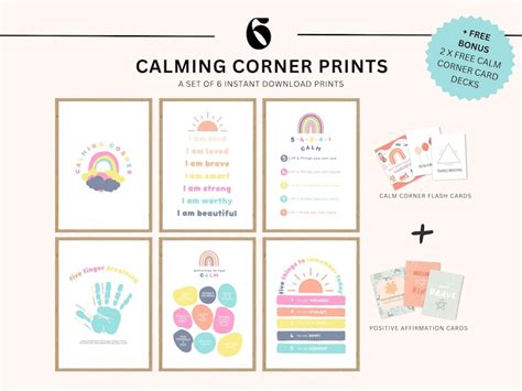 Calming Corner Posters Calm Down Skills Classroom Boho Calm Down