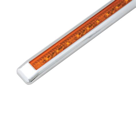 Ultra Thin Spyder 12 Led Marker Clearance Light Chrome Bezel Dual Function Amber Uatparts