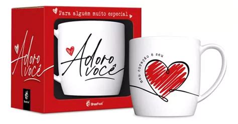 Caneca Porcelana Urban 300ml Adoro Voce Meu Coracao E Seu MercadoLivre