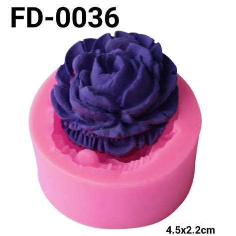 Jual FD 0036 Cetakan Silikon Pudding Coklat Fondant Bunga Mawar Rose