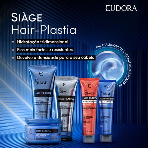 Combo Siàge Hair Plastia Shampoo Máscara Condicionador Eudora