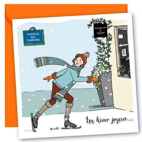 Carte Postale Hiver Patineuse Akimoff Collections