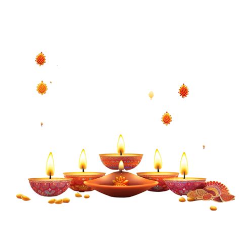 Happy Diwali Indian Celebration Banner With Candles Diwali Lights