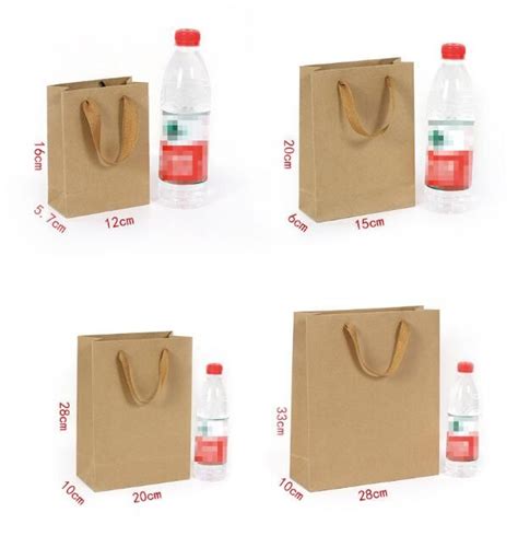 2019 10 Sizes Stock And Customized Paper T Bag Brown Kraft Paper Bag