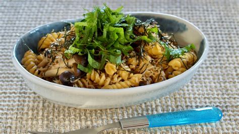 Fusilli With Shirasu And Shimeji Mushrooms Japanese Pasta Recipe