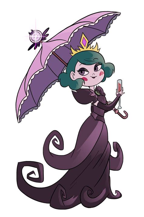 A Cartoon Character Holding An Umbrella And Wearing A Purple Dress With