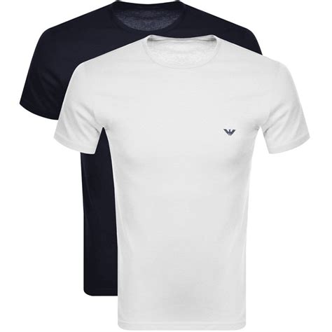 Emporio Armani 2 Pack Lounge T Shirts White Mainline Menswear