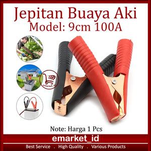 Jual Jepitan Buaya Aki 100A 9cmm Aligator Clip Besar Jepit Accu Capit