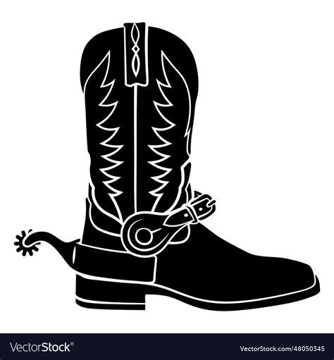 Cowboy Boot With Spur Cut Out Royalty Free Vector Image