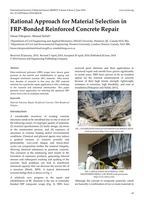 Pdf Rational Approach For Material Selection In Frp Bonded Reinforced