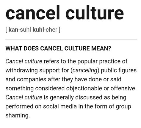 Cancel Culture Is When Somebody Says Something And Society Cancels Him