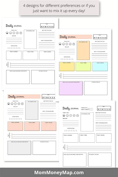 Kids Journal Pages Printable PDF – Mom Money Map