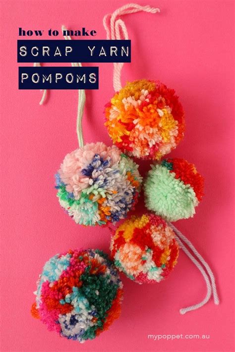 Three Pom Poms On A Pink Background With The Words How To Make Scrap