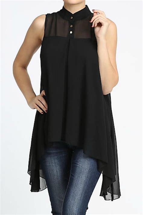 Black Chiffon Top Black Chiffon Top Chiffon Tops Ladies Tops Fashion