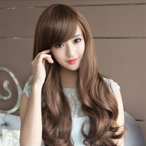 Jual Wig Rambut Palsu Wanita Sintesis Panjang Curly Bergelombang Impor