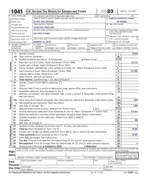 Fillable Online 2023 Form 1041 U S Income Tax Return For Estates And