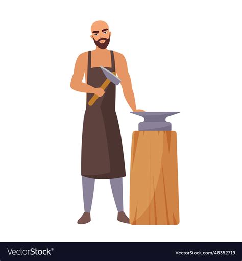 Medieval Blacksmith Man Royalty Free Vector Image