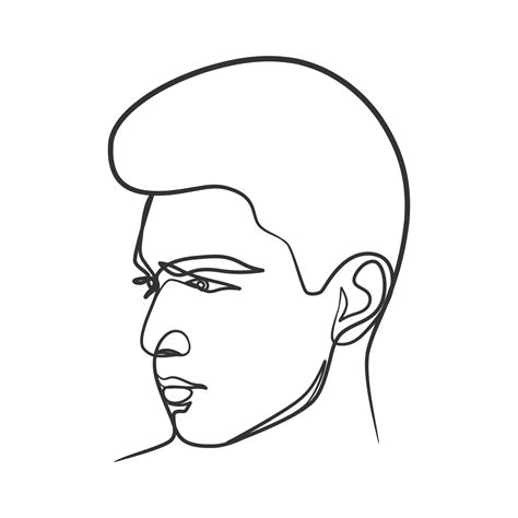 Continuous Line Art Drawing Of Man Face Hand Drawn Minimalist Style 6051680 Vector Art At Vecteezy