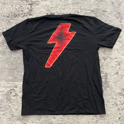 AC/DC LIGHTNING BOLT NEON SIGN LOGOS BLACK LARGE T-SH… - Gem