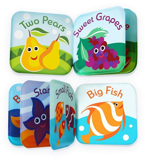 Babybibi Floating Baby Bath Books Set Of 4 Fruit Ocean Abc Number