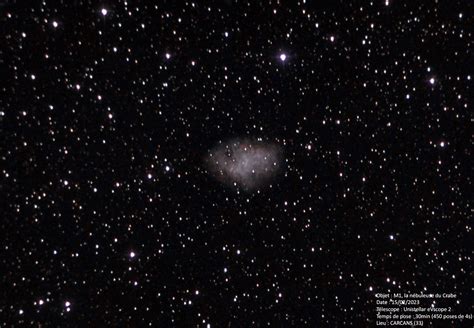 M1 - La nébuleuse du Crabe - Galerie EvScope Unistellar - Astrosurf