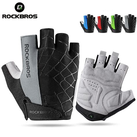 Rockbros Half Finger Cycling Gloves Breathable Shockproof Mtb Mountain