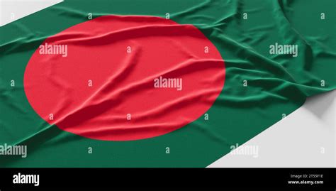 Flag Of Bangladesh Fabric Textured Bangladesh Flag Isolated On White