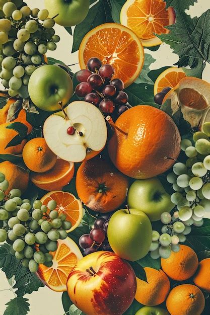 Premium Photo Beautiful Collage Composition Fruits Collage Art