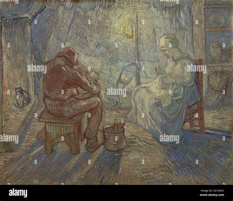 Vincent Van Gogh Evening After Millet Stock Photo Alamy