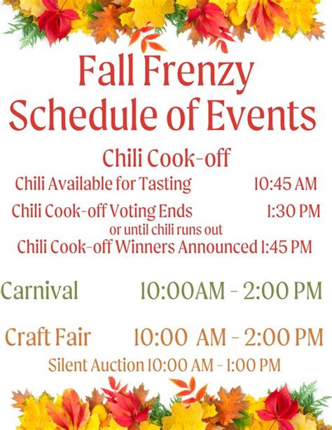 Fall Frenzy 2021 Schedule Of Events Tomball Methodist Church