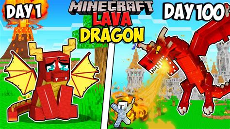 I Survived 100 Days As A Lava Dragon In Minecraft Minecraft Videos