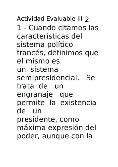 Actividad Evaluable III Derecho Politico Actividad Evaluable III 2 1