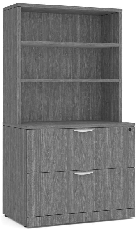 Drawer Lateral File With Hutch Newport Grey