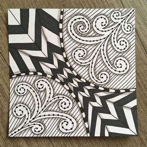 Perla Schippers On Instagram Zentangle Curly Branches And Geopattern