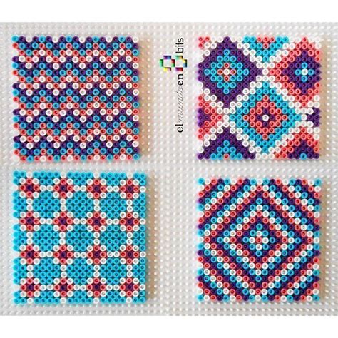 Squares Hama Beads Patterns Perler Bead Patterns Hama Beads Coasters