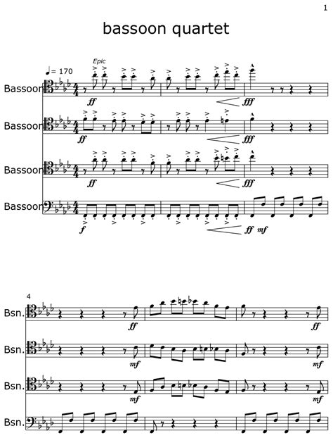 Bassoon Quartet Sheet Music For Bassoon