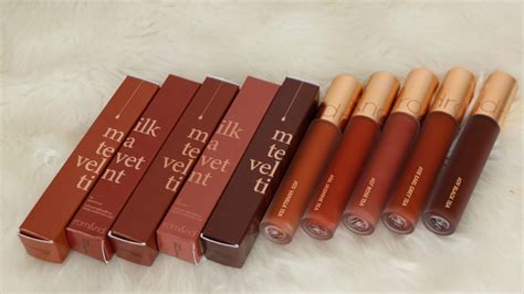 Swatch Romand Milk Tea Velvet Tint Ver 2 Anna Ngọc