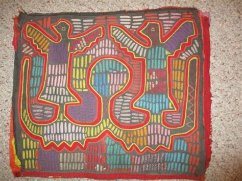 Old Panama Mola Folk Art Textile X And Mola