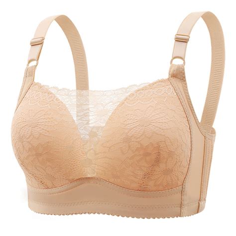 Gdreda Plus Size Bra Women S Comfortable And Sexy Lace Gathering Anti Sagging Bra Anti Strapping