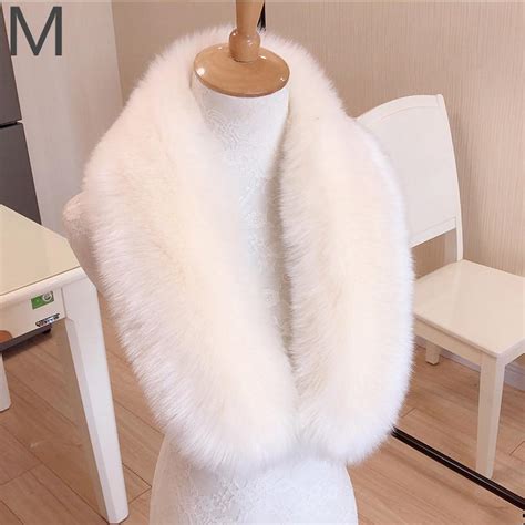 Buy Women Neckerchief Faux Fur Collar Scarves Collar Wrap Neck Winter Warm Soft Ladies Fluffy At