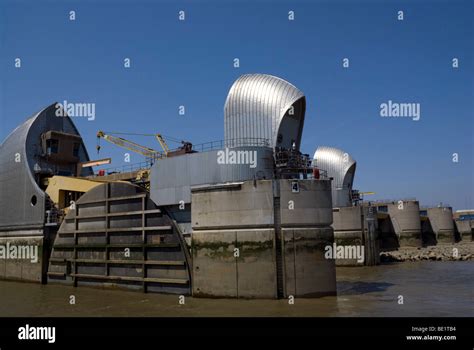 Thames Flood Barrier London England Stock Photo Alamy