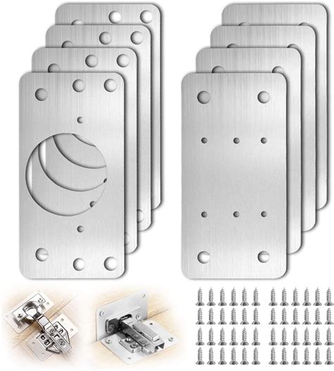 flintronic Plaque de Réparation de Charnière 8PCS Charnières de Portes