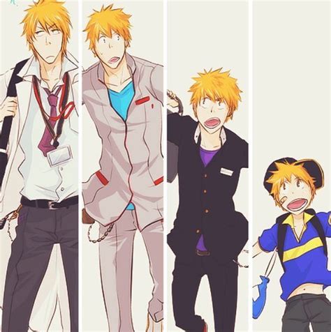 Ichigo Kurosaki From Over The Years From An Adorable Kid To A