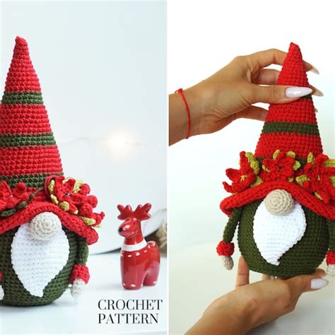 Crochet Patterns Christmas Flower Gnome Gnome Amigurumi Etsy