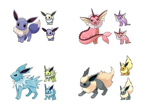 Shiny Eeveelutions Part 1 (update) by godpog on DeviantArt