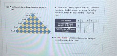 Solved A Fashion Designer Is Designing A Patterned A There Are 5 Shaded Squares In Row 3 The