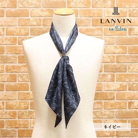 Yahoo オークション 1円 Lanvin En Bleu 国産スカーフ 美艶ポリ サバ